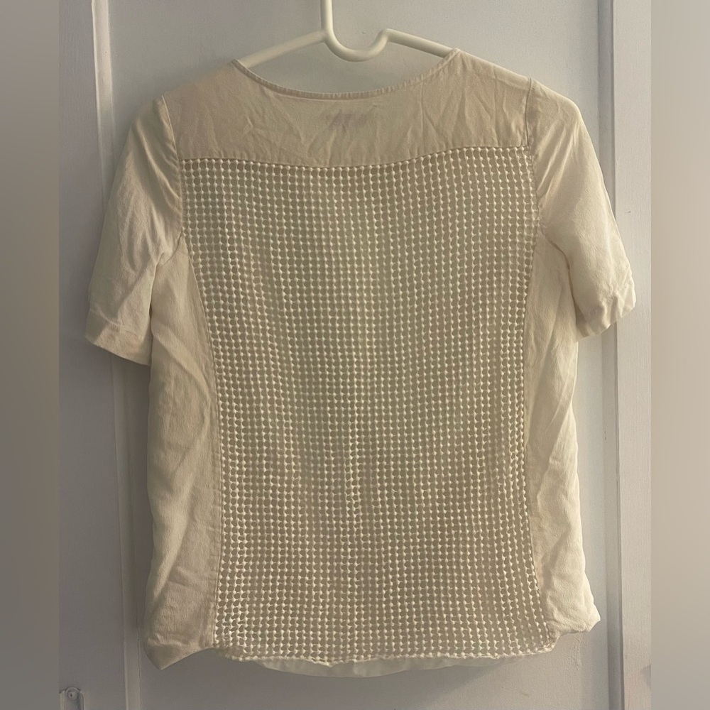Madewell Cream Cotton and Silk T Shirt Blouse Size XS - Picture 4 of 4